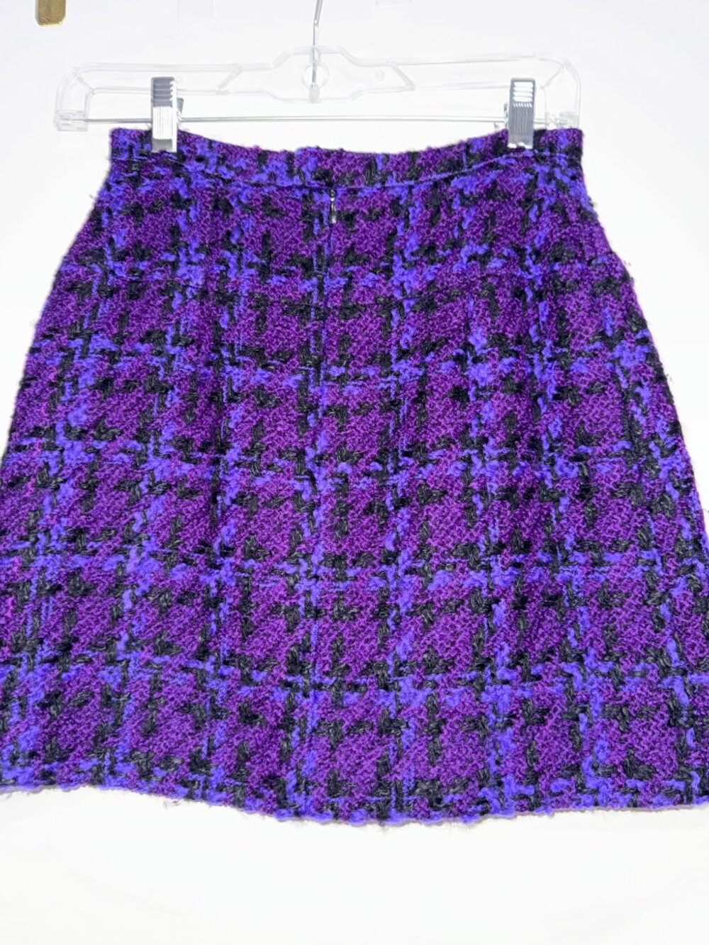 CHANEL PURPLE PLAID SKIRT- SIZE 26 - Picture 5 of 6